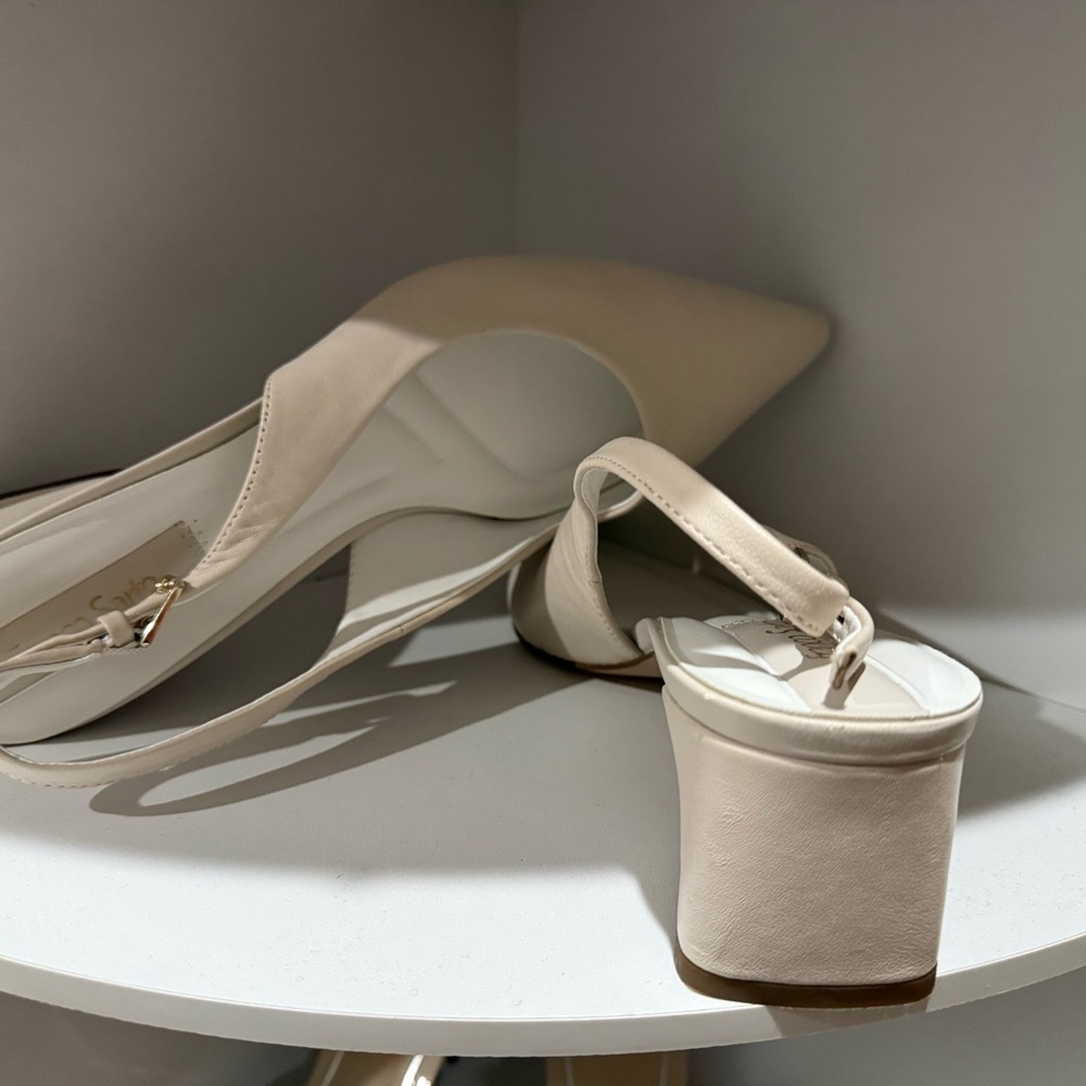 Franco Sarto Cream Slingback Heels